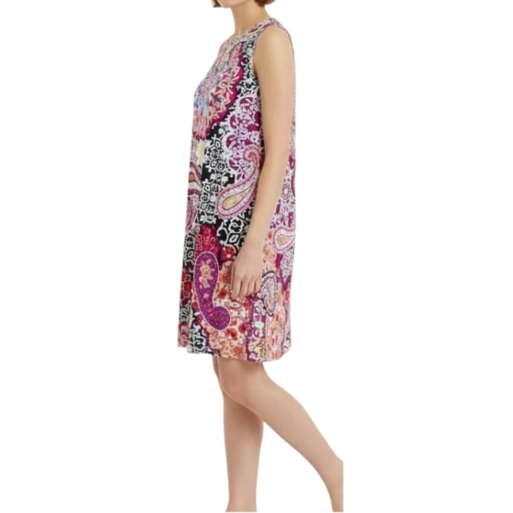 Ab Studio Paisley Dress A-Line Sleeveless Colorful Pockets Pullover Size Medium — image 2 of 8